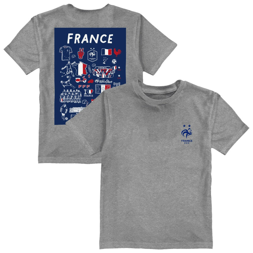 France National Team Vive La Fete Youth Impressions Artwork T-Shirt