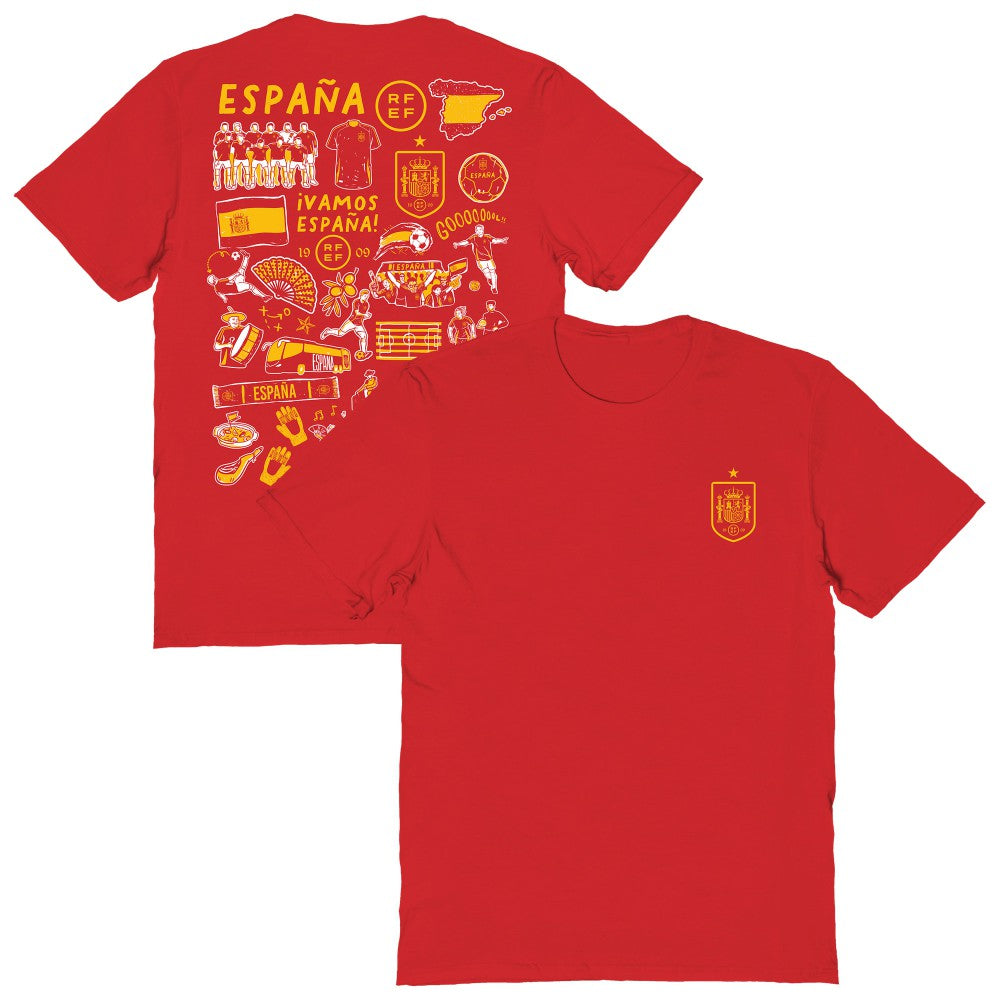 Spain National Team Vive La Fete Women's Impressions Artwork Fitted T-Shirt
