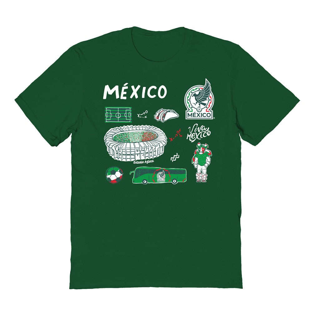 Mexico National Team Vive La Fete Youth Impressions Icons T-Shirt