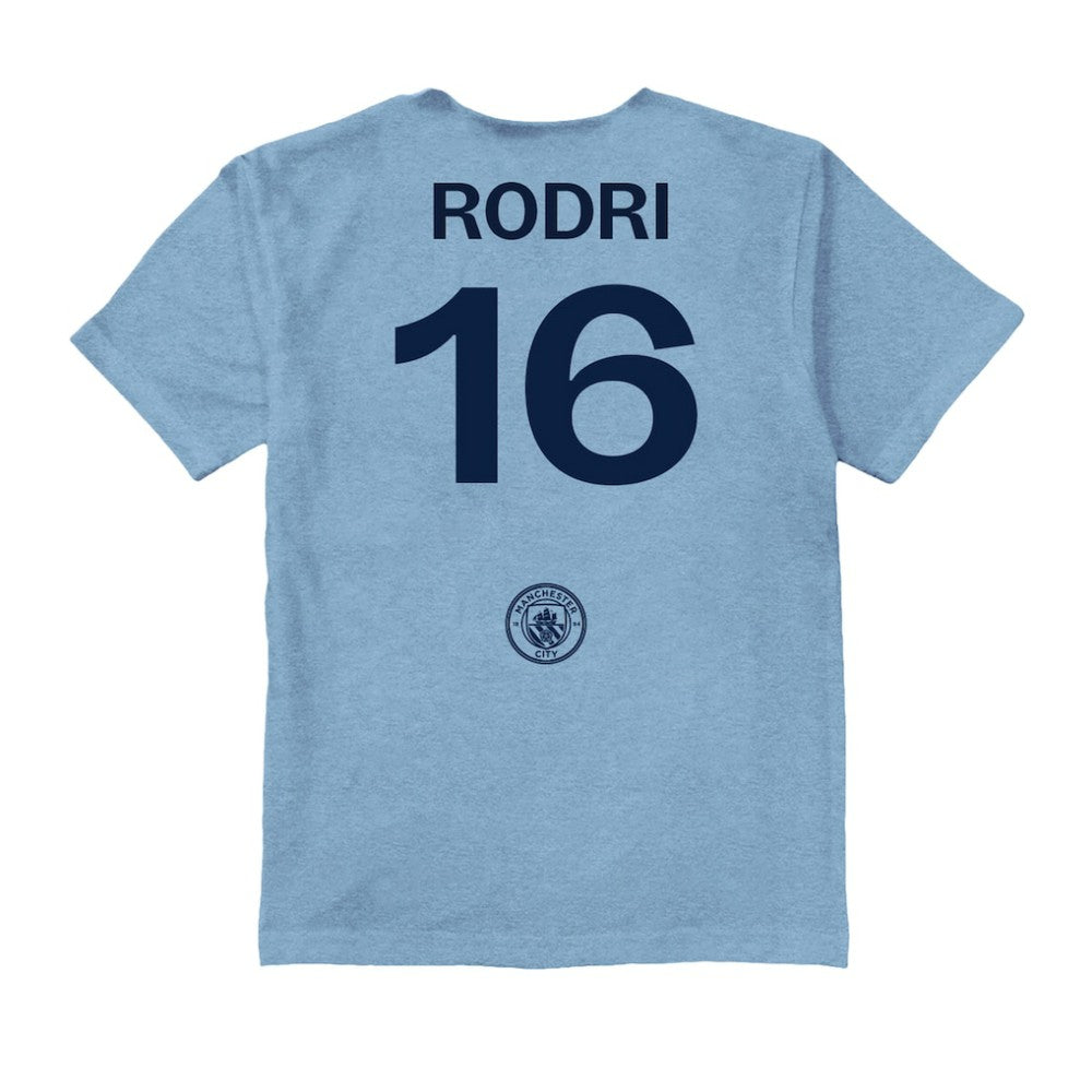 Rodri Manchester City Vive La Fete Youth Player Name & Number Color Badge T-Shirt