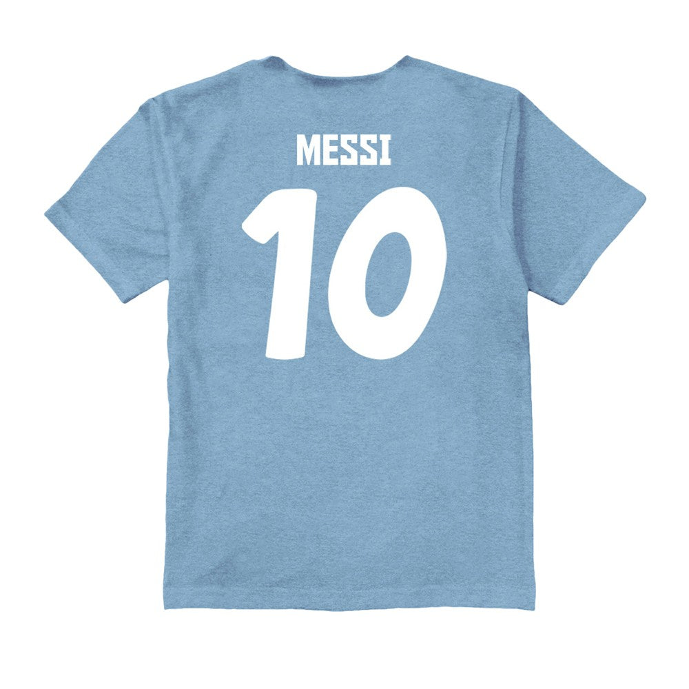 Lionel Messi Argentina National Team Vive La Fete Youth Player Name & Number Color Badge T-Shirt