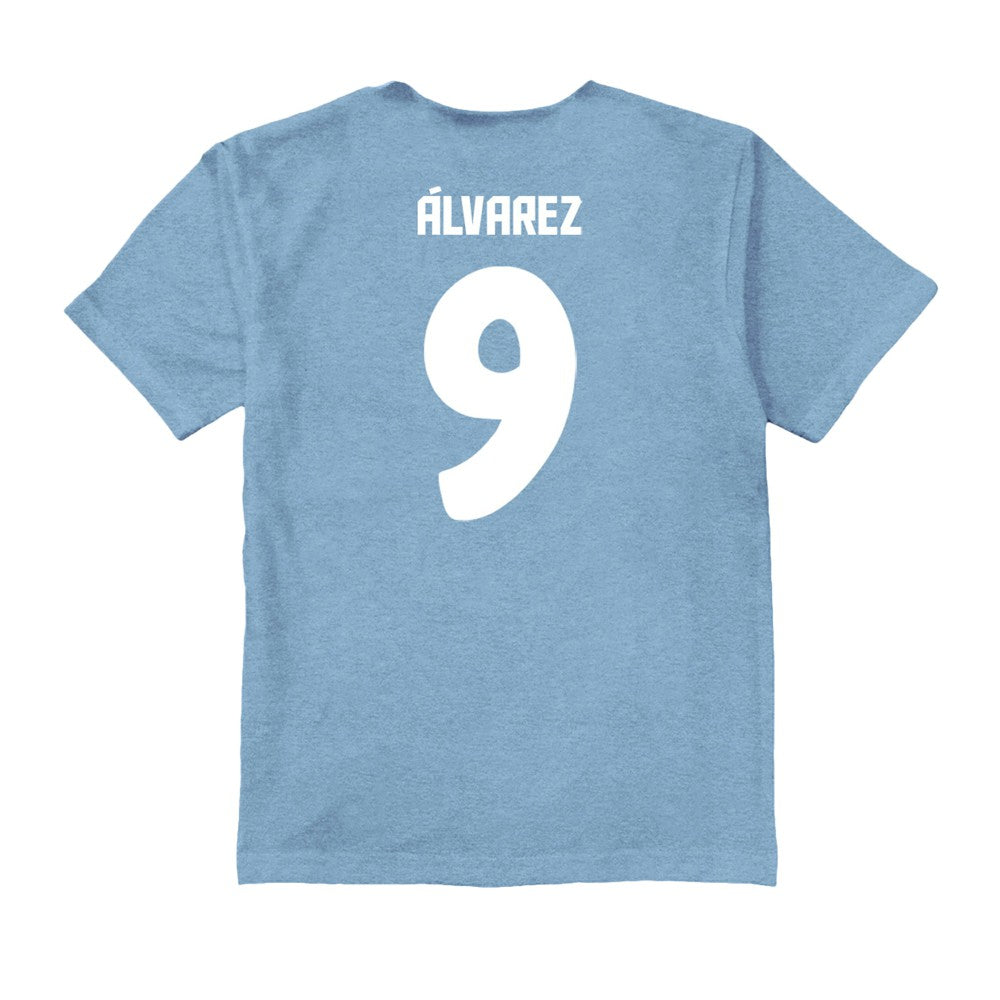 Julián Álvarez Argentina National Team Vive La Fete Youth Player Name & Number Color Badge T-Shirt