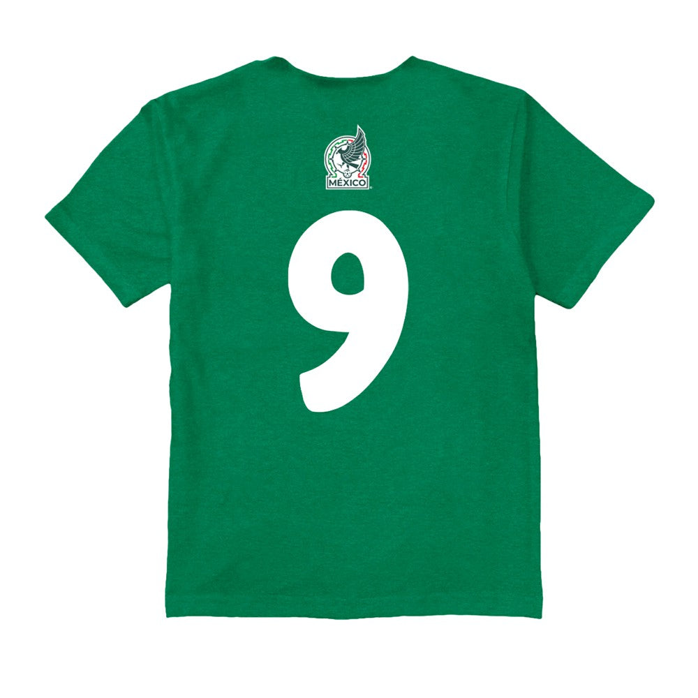 Raúl Jiménez Mexico National Team Vive La Fete Youth Player Name & Number Chilena Style T-Shirt