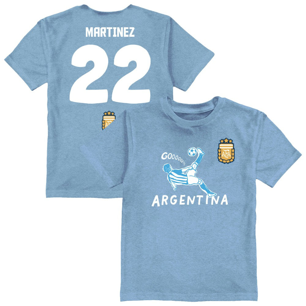 Lautaro Martinez Argentina National Team Vive La Fete Youth Player Name & Number Chilena Style T-Shirt