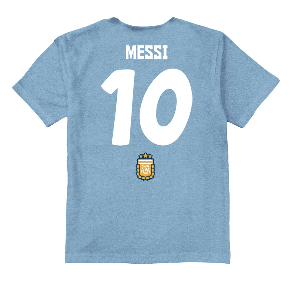 Lionel Messi Argentina National Team Vive La Fete Youth Player Name & Number Stadium Style T-Shirt