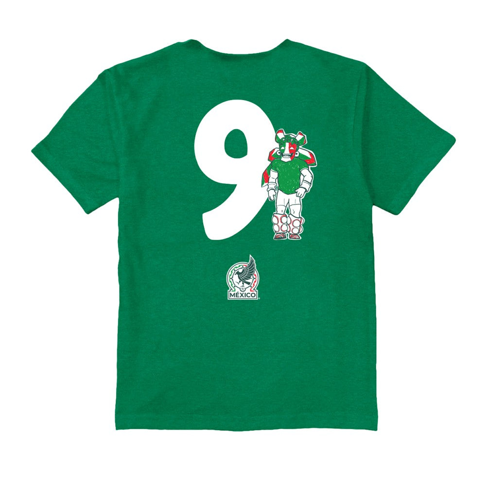 Raúl Jiménez Mexico National Team Vive La Fete Youth Player Name & Number Stadium Style T-Shirt