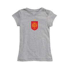 Spain National Team Vive La Fete Girls Youth Color Badge Fitted T-Shirt