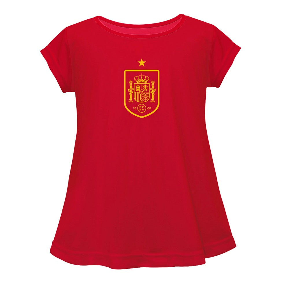 Spain National Team Vive La Fete Girls Youth Color Badge A-Line Top