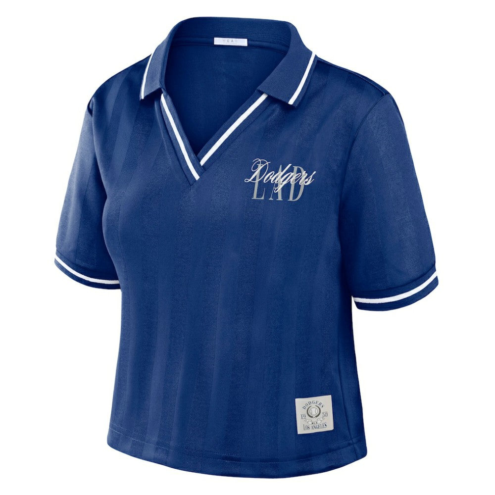 Royal Los Angeles Dodgers WEAR by Erin Andrews Women's Cropped Polo