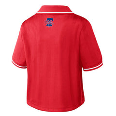 Red Philadelphia Phillies WEAR by Erin Andrews Women's Cropped Polo