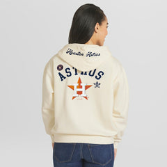 Cream Houston Astros WEAR by Erin Andrews Women's Full-Zip Hoodie