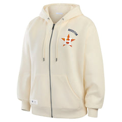 Cream Houston Astros WEAR by Erin Andrews Women's Full-Zip Hoodie