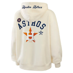 Cream Houston Astros WEAR by Erin Andrews Women's Full-Zip Hoodie
