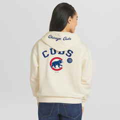 Cream Chicago Cubs WEAR by Erin Andrews Women's Full-Zip Hoodie