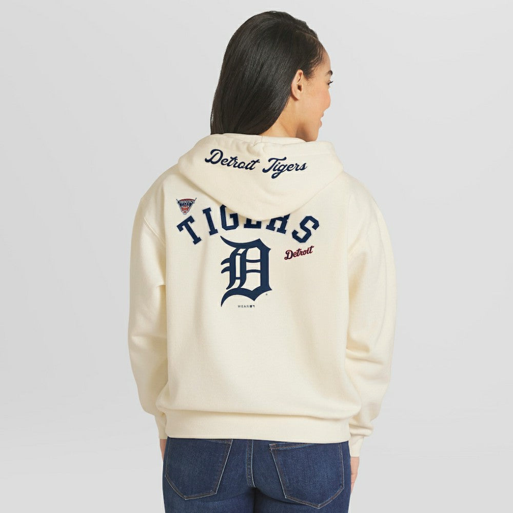 Cream Detroit Tigers WEAR by Erin Andrews Women's Full-Zip Hoodie