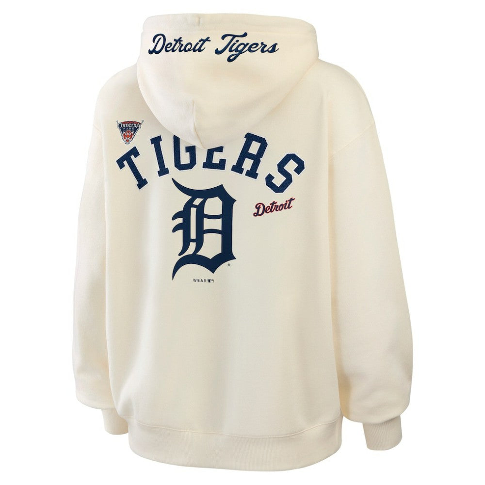 Cream Detroit Tigers WEAR by Erin Andrews Women's Full-Zip Hoodie