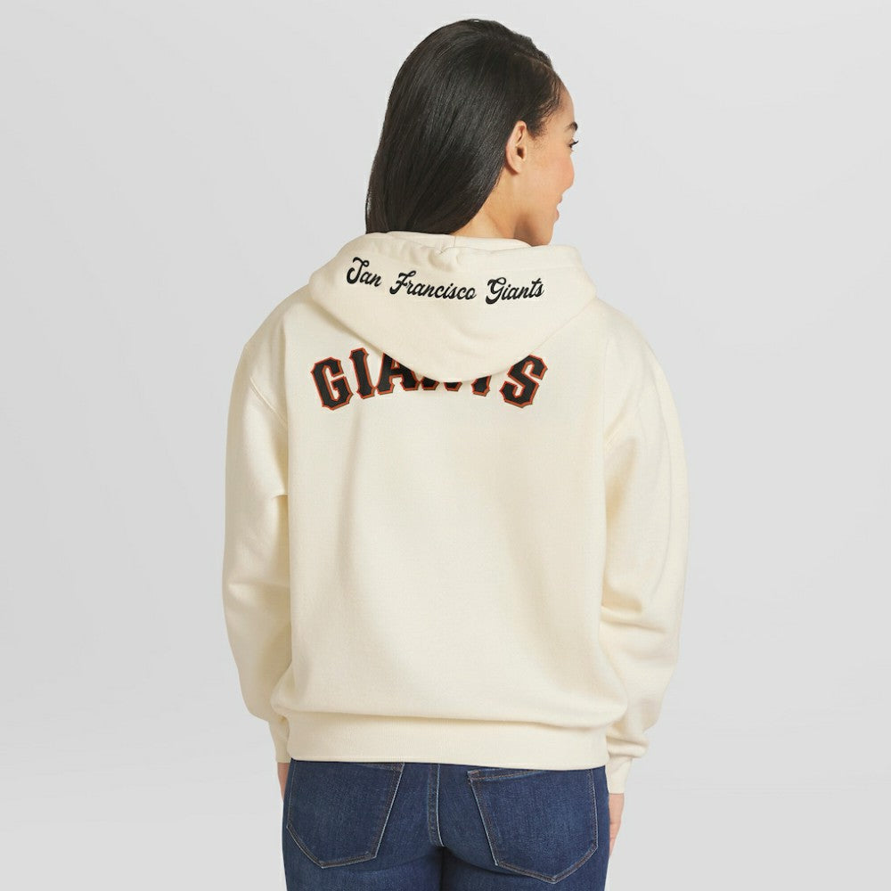 Cream San Francisco Giants WEAR by Erin Andrews Women's Full-Zip Hoodie