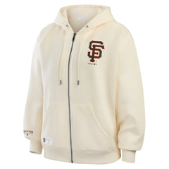 Cream San Francisco Giants WEAR by Erin Andrews Women's Full-Zip Hoodie