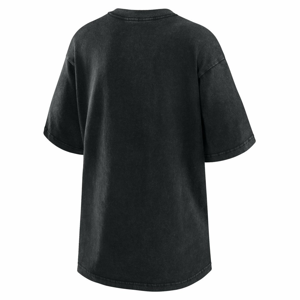 Black Cincinnati Reds WEAR by Erin Andrews Women's Oversized Boyfriend T-Shirt