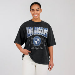 Black Los Angeles Dodgers WEAR by Erin Andrews Women's Oversized Boyfriend T-Shirt