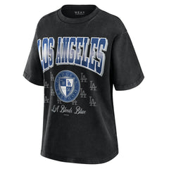 Black Los Angeles Dodgers WEAR by Erin Andrews Women's Oversized Boyfriend T-Shirt