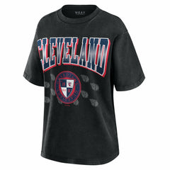 Black Cleveland Guardians WEAR by Erin Andrews Women's Oversized Boyfriend T-Shirt