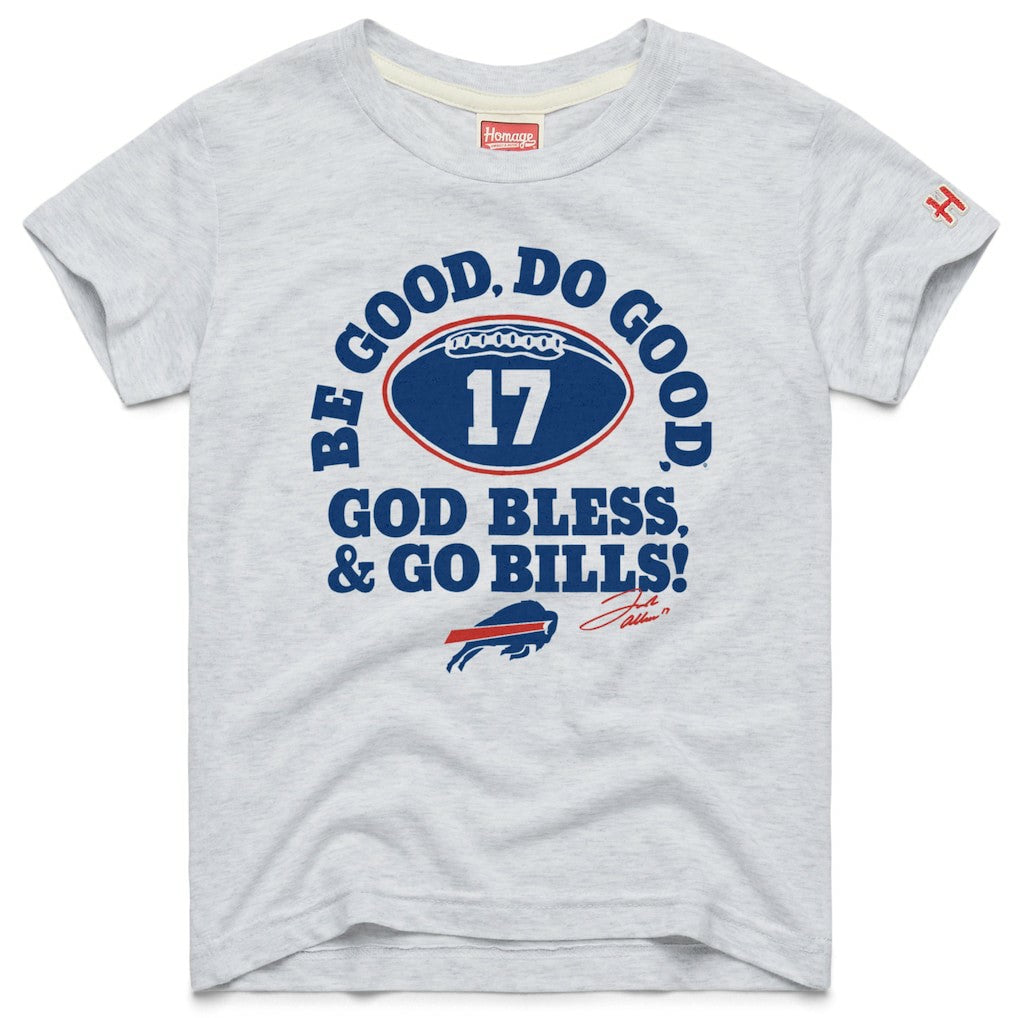 Josh Allen  Homage Youth Be Good Do Good Signature Tri-Blend T-Shirt - Buffalo Bills T-shirts
