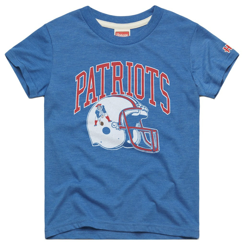 Homage Youth Helmet Retro Tri-Blend T-Shirt - New England Patriots T-shirts