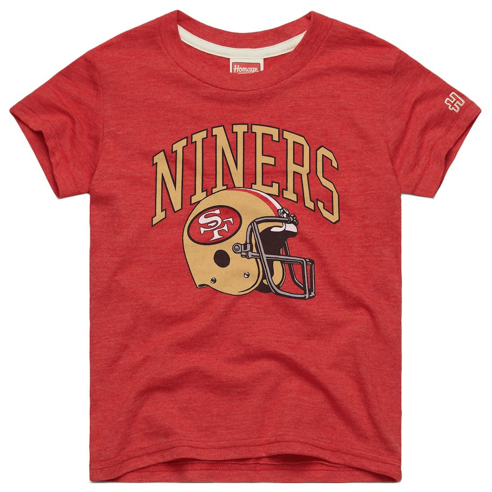 Homage Youth Helmet Retro Tri-Blend T-Shirt - San Francisco 49ers T-shirts