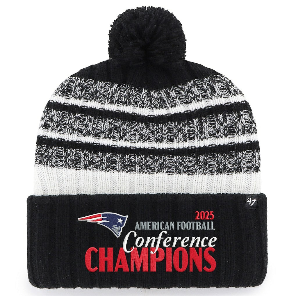'47 2025 AFC s Tavern Cuffed Knit Hat with Pom - New England Patriots Hats