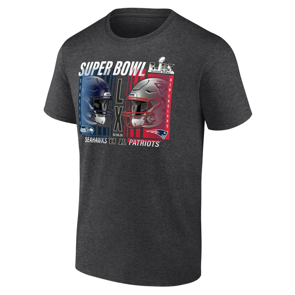 vs. Seattle Seahawks Super Bowl LX Big & Tall Final Battle Dueling T-Shirt - New England Patriots T-shirts
