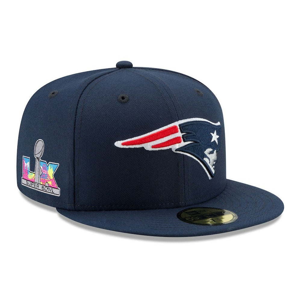 Super Bowl LX Side Patch 59FIFTY Fitted Hat - New England Patriots Hats