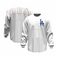 White Los Angeles Dodgers Fanatics Women's Baseball Stitch Spirit Jersey Long Sleeve T-Shirt