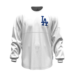 White Los Angeles Dodgers Fanatics Women's Baseball Stitch Spirit Jersey Long Sleeve T-Shirt