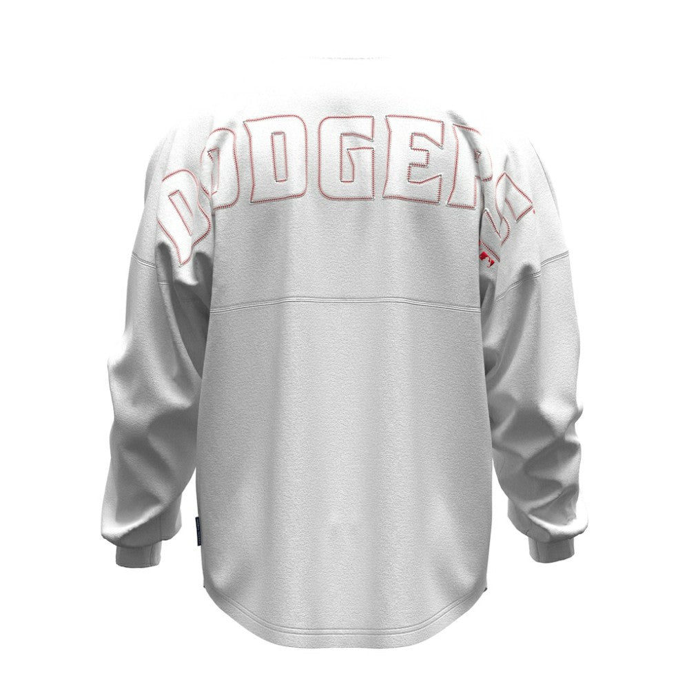 White Los Angeles Dodgers Fanatics Women's Baseball Stitch Spirit Jersey Long Sleeve T-Shirt
