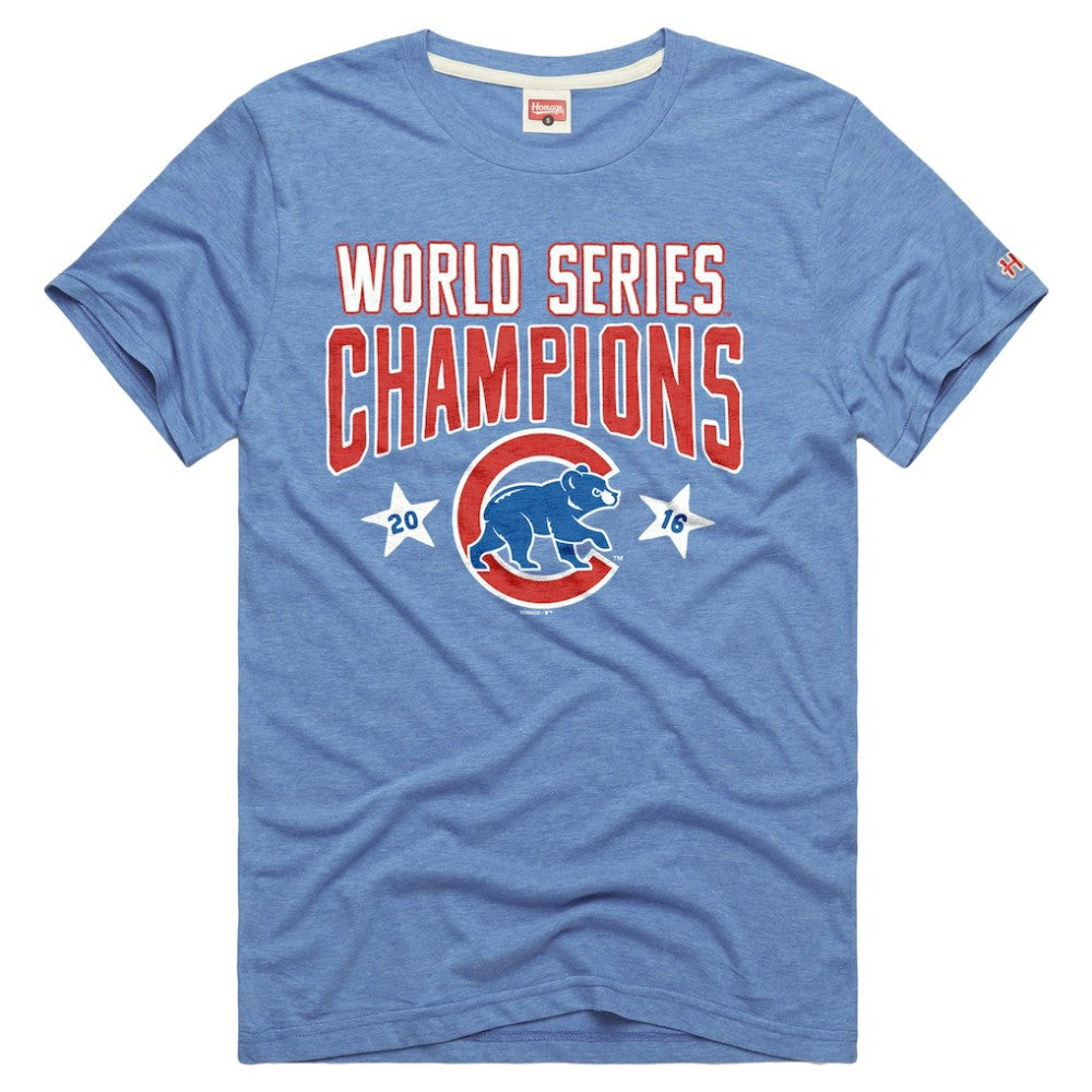 Light Blue Chicago Cubs Homage Tri-Blend Hyperlocal T-Shirt