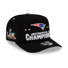 2025 AFC Champions Locker Room Trophy Collection A-Frame 9FIFTY Snapback Hat - New England Patriots Hats