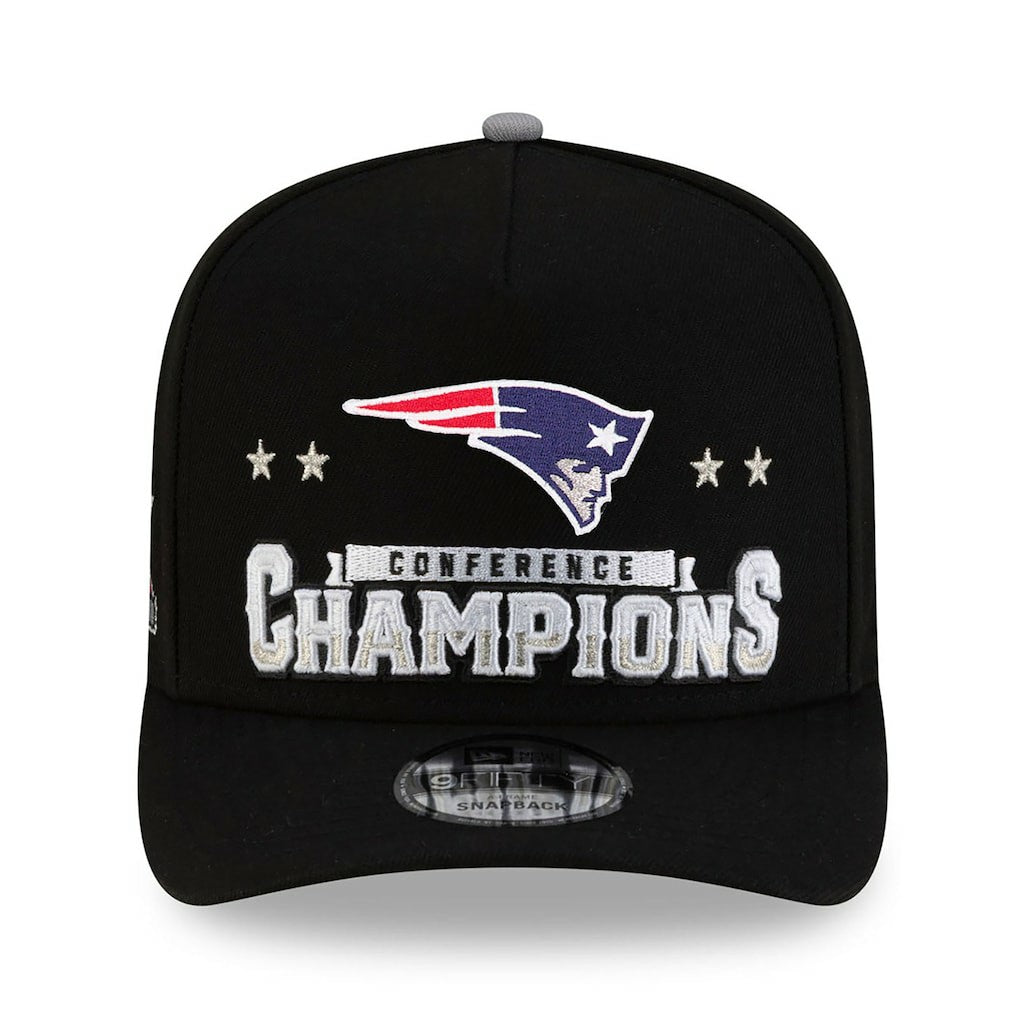 2025 AFC Champions Locker Room Trophy Collection A-Frame 9FIFTY Snapback Hat - New England Patriots Hats