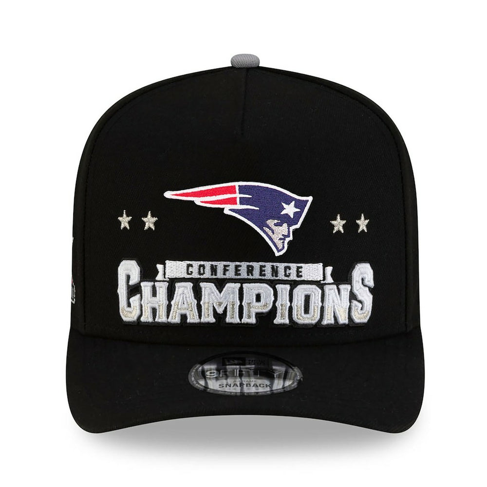 2025 AFC Champions Locker Room Trophy Collection A-Frame 9FIFTY Snapback Hat - New England Patriots Hats