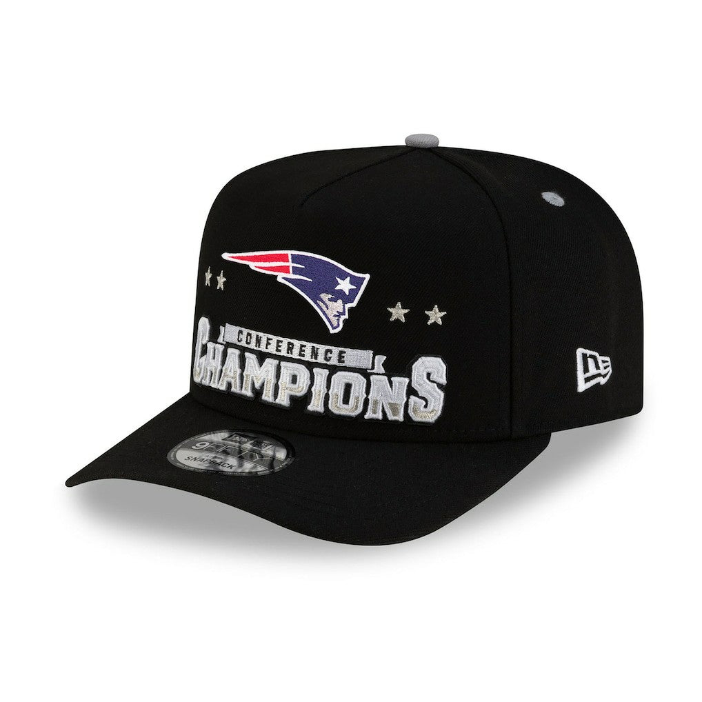 2025 AFC Champions Locker Room Trophy Collection A-Frame 9FIFTY Snapback Hat - New England Patriots Hats