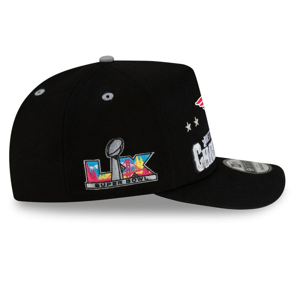 2025 AFC Champions Locker Room Trophy Collection A-Frame 9FIFTY Snapback Hat - New England Patriots Hats