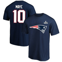 Drake Maye  Super Bowl LX Patch Big & Tall Name & Number T-Shirt - New England Patriots T-shirts