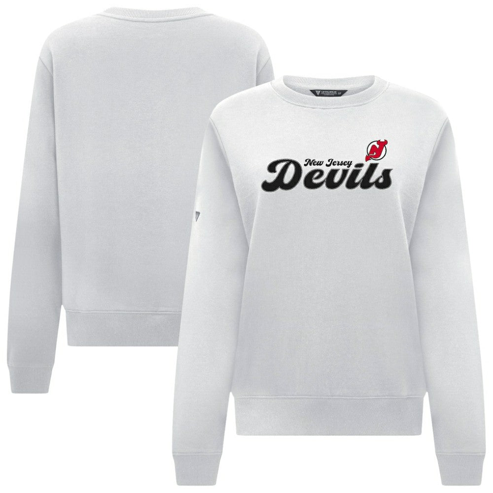 NHL New Jersey Devils Levelwear Women's Yvette Big Script Tri-Blend Sweatshirt