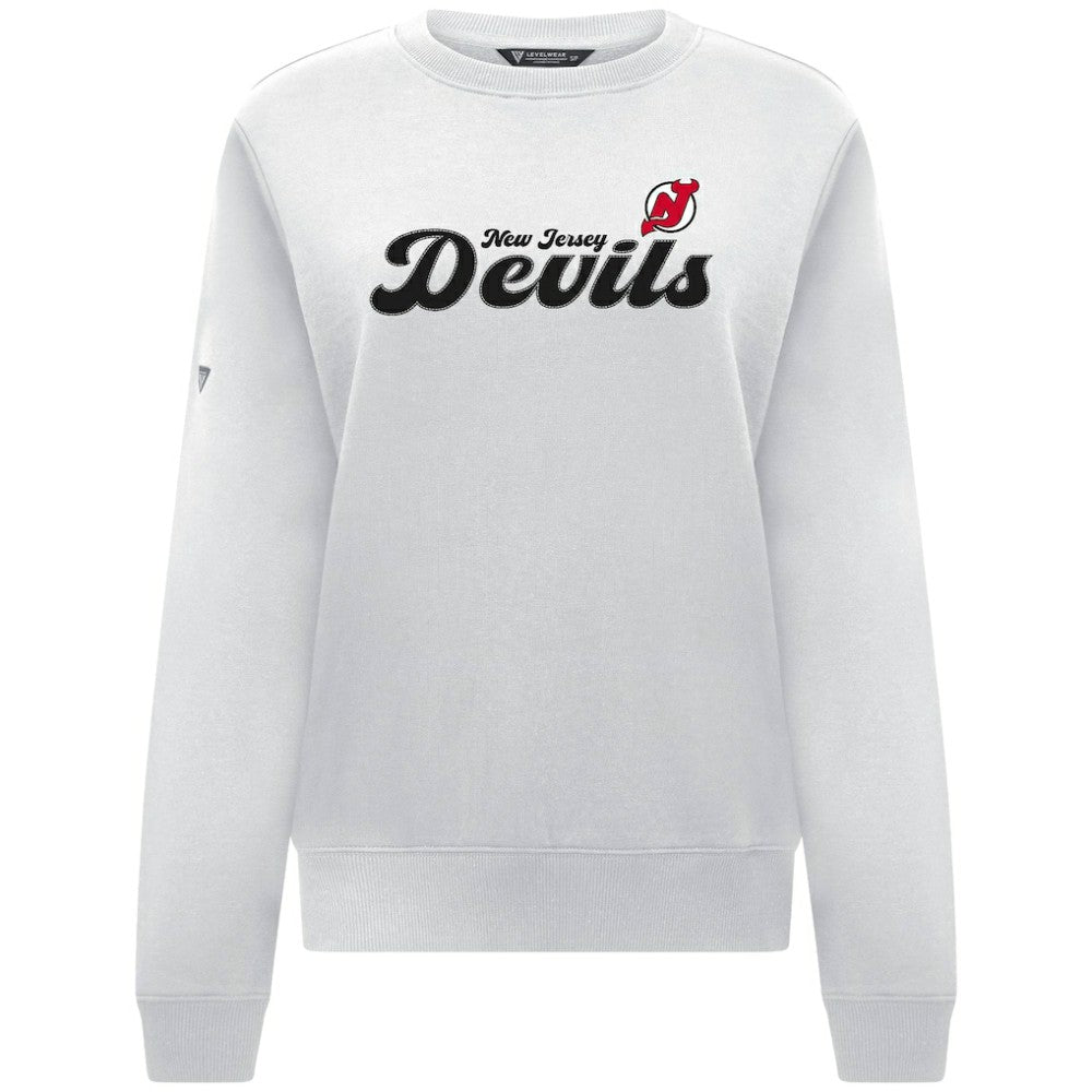 NHL New Jersey Devils Levelwear Women's Yvette Big Script Tri-Blend Sweatshirt