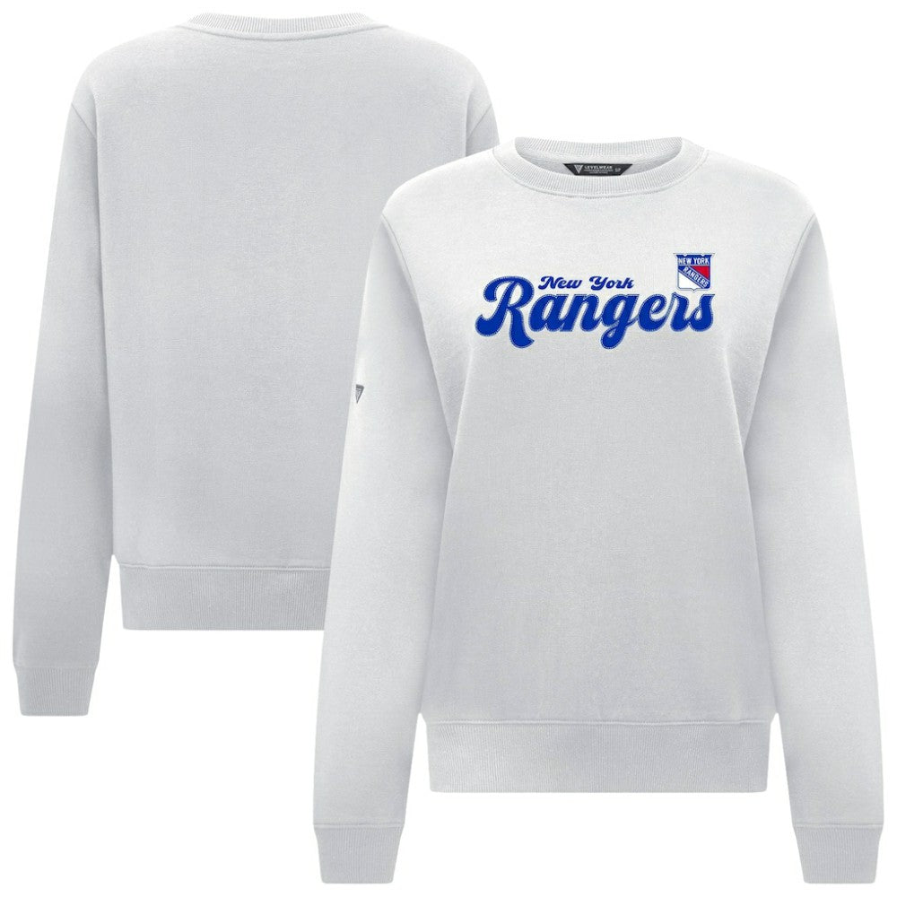 NHL New York Rangers Levelwear Women's Yvette Big Script Tri-Blend Sweatshirt