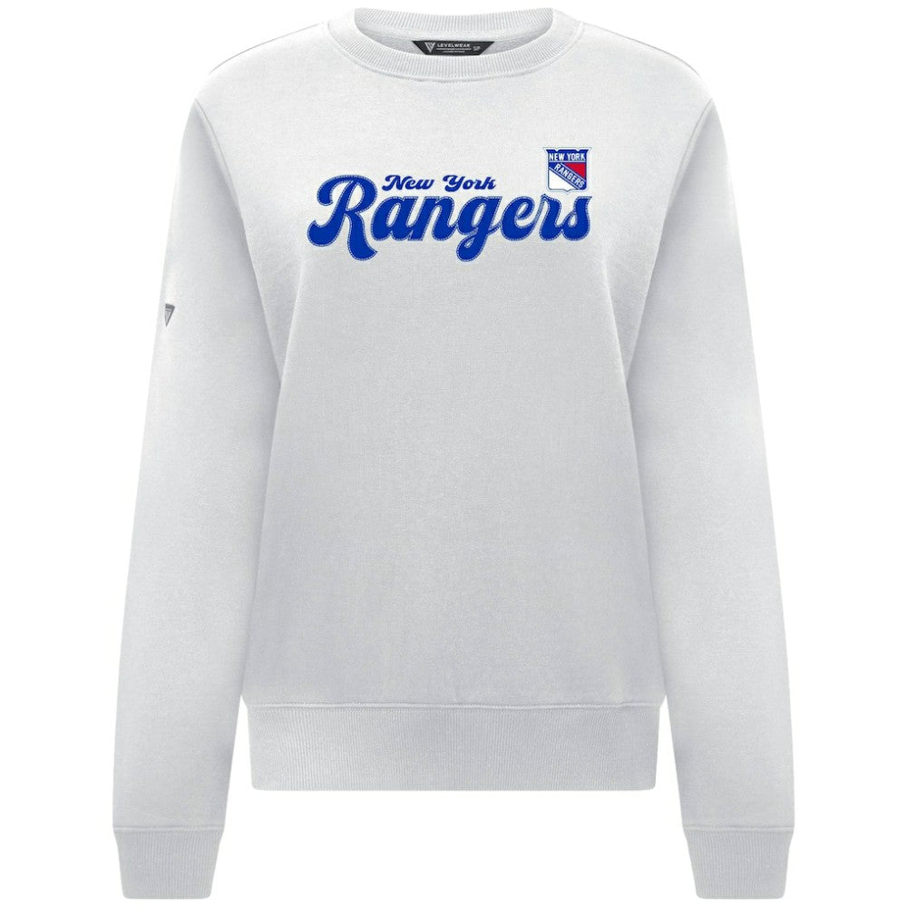 NHL New York Rangers Levelwear Women's Yvette Big Script Tri-Blend Sweatshirt