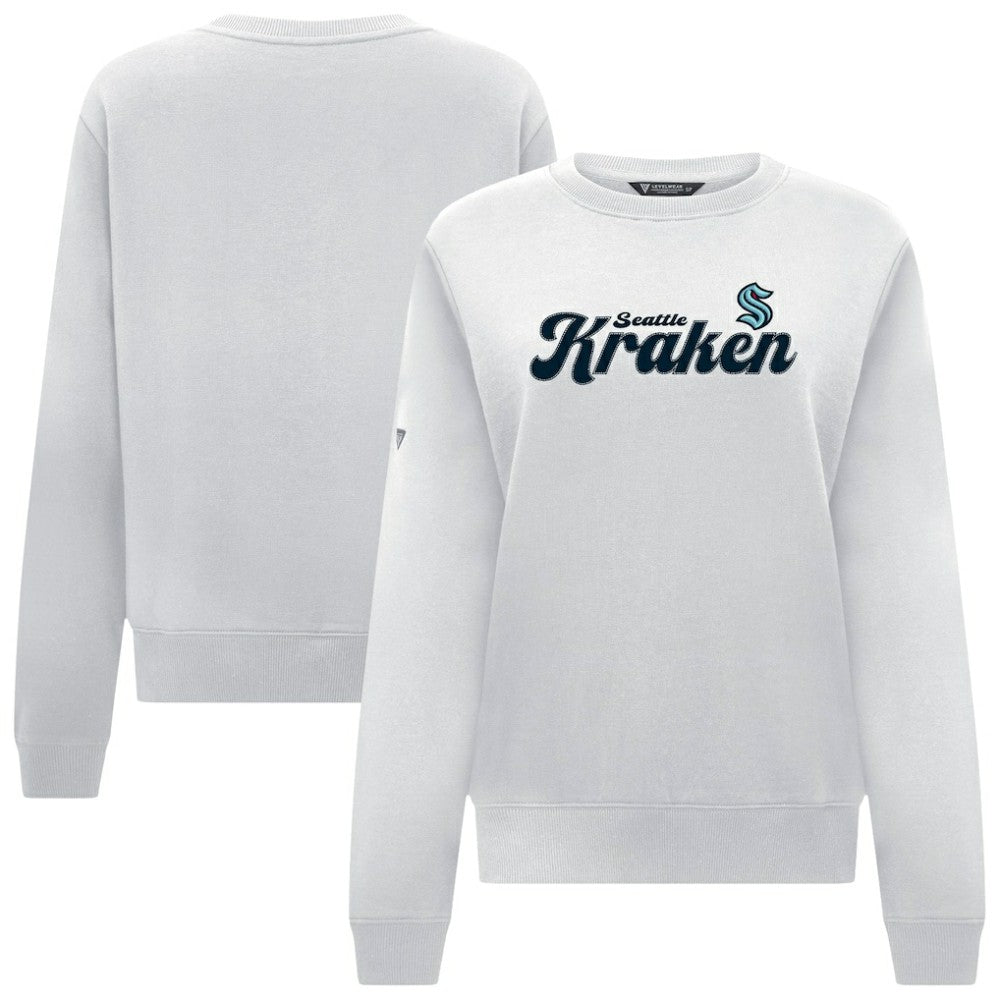 NHL Seattle Kraken Levelwear Women's Yvette Big Script Tri-Blend Sweatshirt