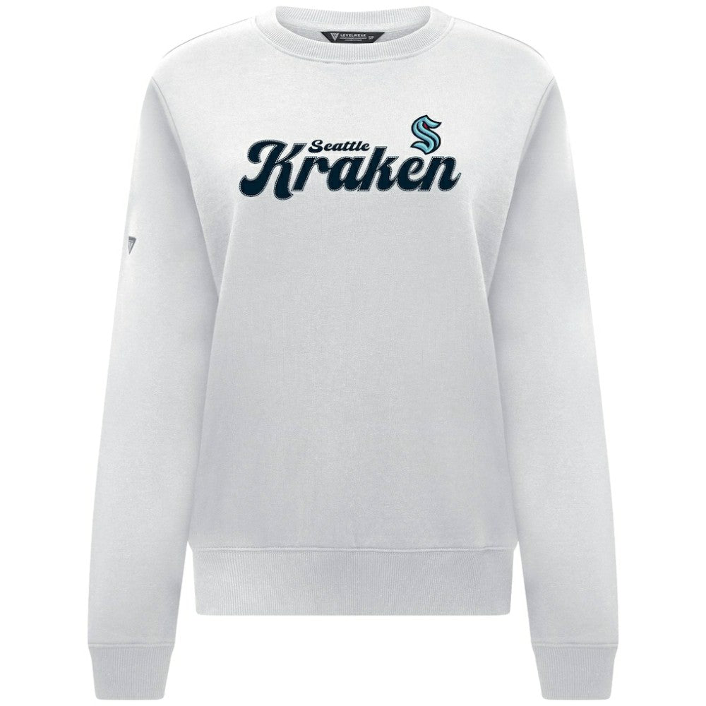 NHL Seattle Kraken Levelwear Women's Yvette Big Script Tri-Blend Sweatshirt
