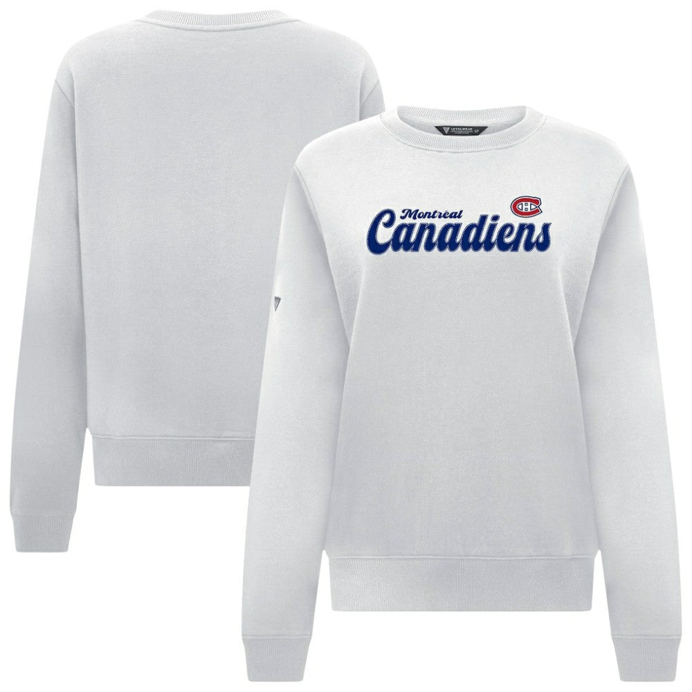 NHL Montreal Canadiens Levelwear Women's Yvette Big Script Tri-Blend Sweatshirt