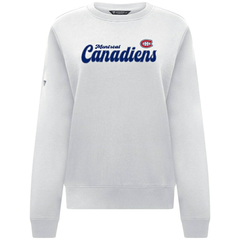 NHL Montreal Canadiens Levelwear Women's Yvette Big Script Tri-Blend Sweatshirt